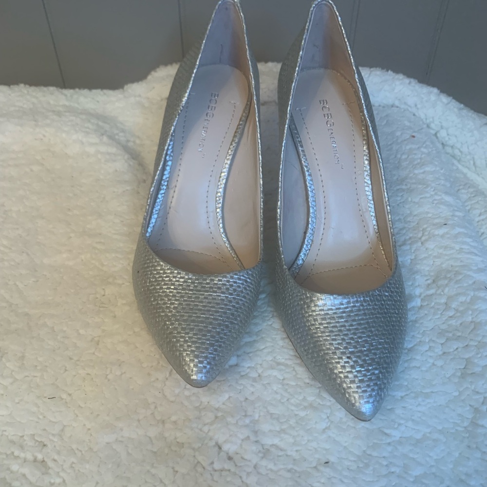 Bcbgeneration Shimmering Silver Heels - image 3